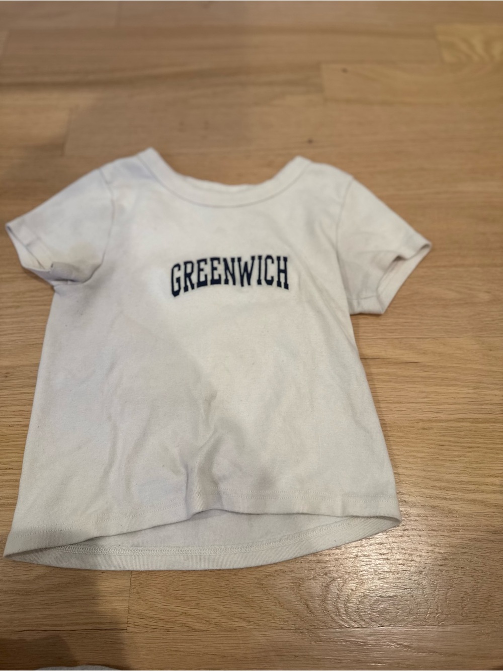 Brandy Melville White Greenwich Short Sleeve Tee